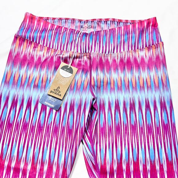 Prana Roxanne Leggings Women Medium Mid Rise Fitted Pink Blue White New - Picture 4 of 6